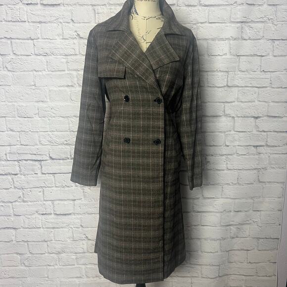 Jennifer Lopez Jackets & Blazers - Jennifer Lopez Plaid Trench Coat